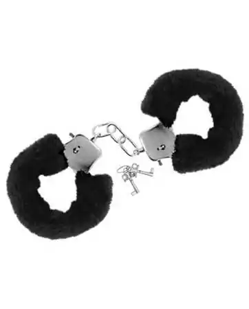 Black furry handcuffs with safety - CC5140030010