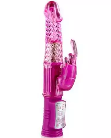 Pink waterproof rabbit vibrator with rotating beads - CC5160620050