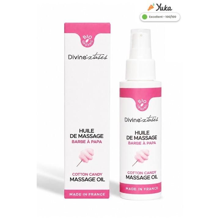 Huile de massage BIO barbe à papa - Divinextases