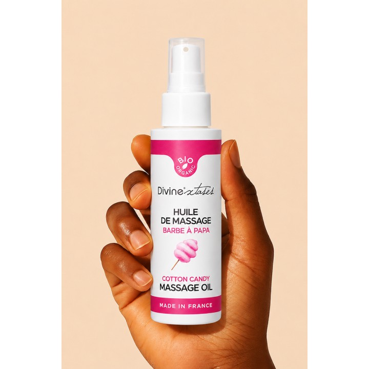 Huile de massage BIO barbe à papa - Divinextases