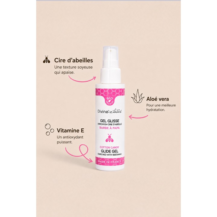 Lubrifiant Bio Barbe à papa 100ml - Divinexstases