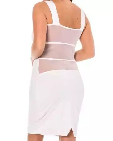 Sensual and elegant dress with white sheer mesh - LDP1WHT