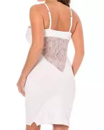Weißes Kleid mit tiefem Ausschnitt - Emilia LDR11WHT