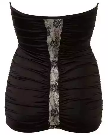 Kurzes, sexy schwarzes Kleid mit schwarzer Spitzenborte - R2710773