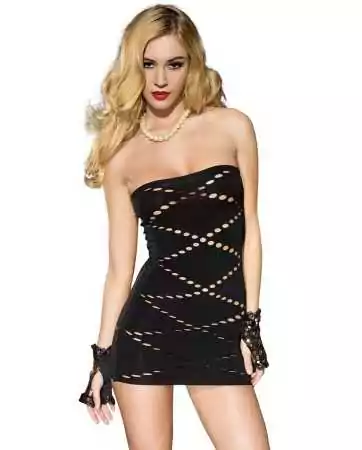 Schwarzes sexy figurbetontes Kleid mit Cut-outs - ML56086BLK