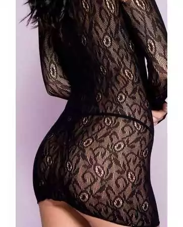 Short black sexy dress with long sleeves - ML9828BLK
