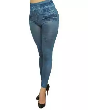 Leggings blu effetto jeans consumati - FD1014