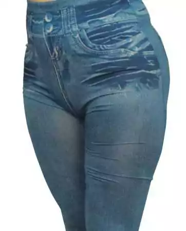Leggings blu effetto jeans consumati - FD1014