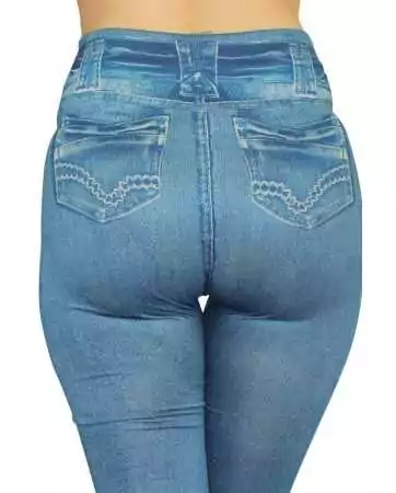 Legging azul com efeito de jeans desgastado - FD1014