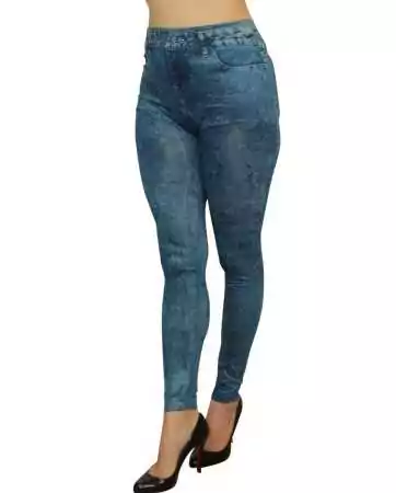 Blaue Leggings mit verwaschenem Jeans-Effekt - FD1016