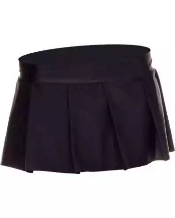 Pleated mini skirt, plain - ML25075BLK