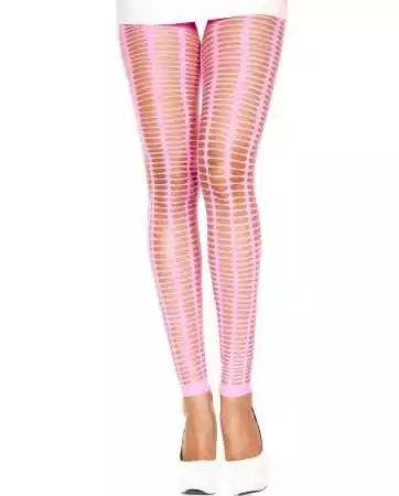Tight fluorescent pink leggings with small cut-out holes - MH35442NEP