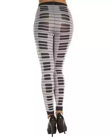 Gray fashion leggings with piano key print - MH35817GYB