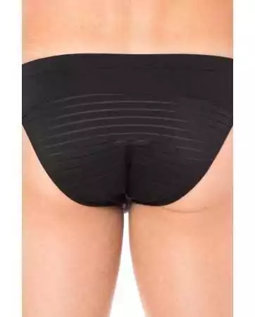 Slip noir rayé opaque et transparent - LM2906-61BLK