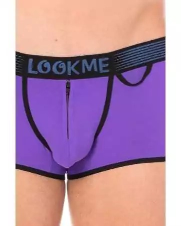 Mini-pantalon viola aderente con zip - LM2003-68PUR