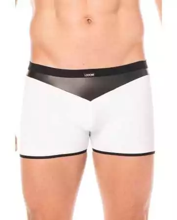 White glossy faux leather boxer shorts - LM2001-67WHT