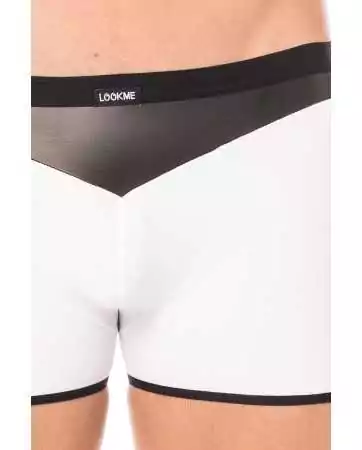 White glossy faux leather boxer shorts - LM2001-67WHT