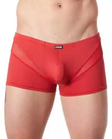 Sexy red boxer with V-shaped fine mesh - LM805-67RED