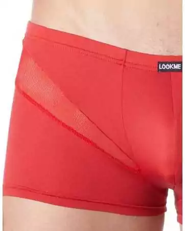 Sexy red boxer with V-shaped fine mesh - LM805-67RED