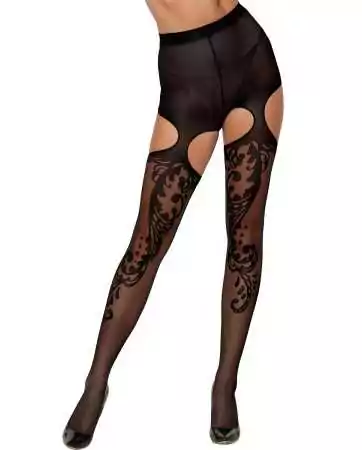 Fancy tights with a high cut on the thighs - DG0438BLK