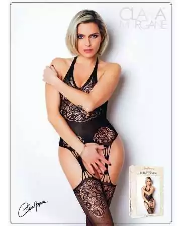 Black bodystocking with garter belts - The Number 15 - Bodystocking Collection - CM99015