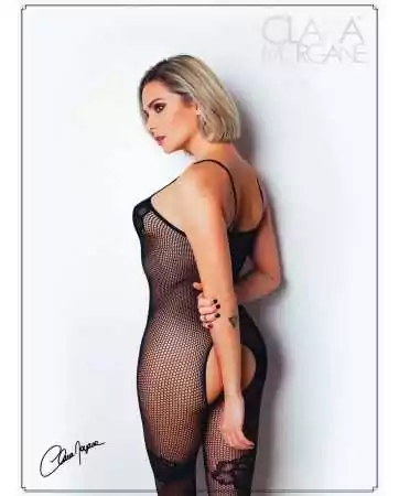 Black fishnet bodystocking with thin straps - The Number 6 - Bodystocking Collection - CM99006