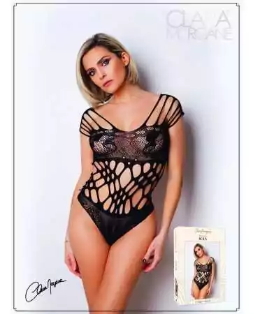 Black fishnet and strap bodysuit - The Number 1 - Body Collection - CM98001