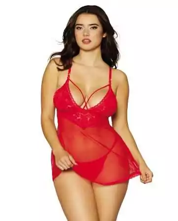 Babydoll and red thong - DG12701RED