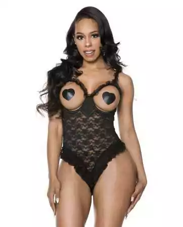 Bare-breasted body with open crotch - ML80061BLK