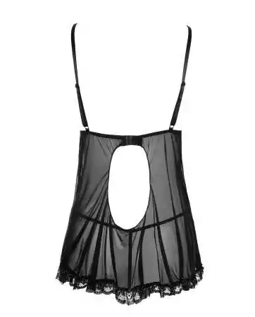 Black mesh and lace babydoll with thong - R2740796