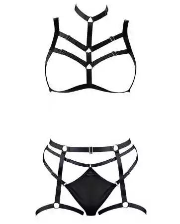 Ensemble soutien-gorge harnais et string porte-jarretelles - R24804761101