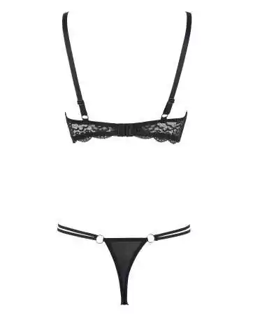Demi-cup underwire bra and string set - R2221098