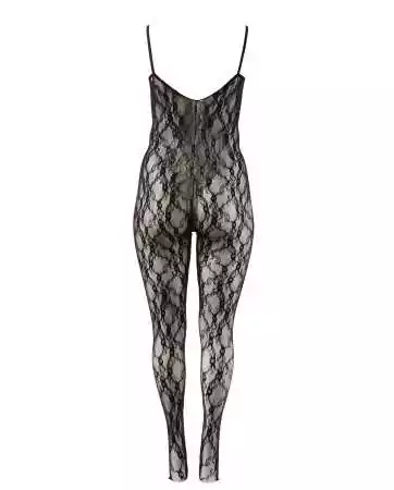 Black lace jumpsuit with wide neckline - R2550008
