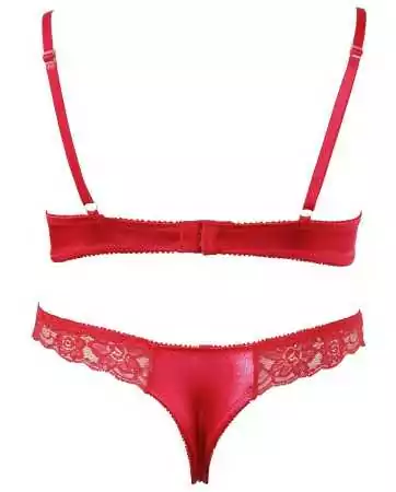 Demi-cup underwired bra with open crotch string - R2220199