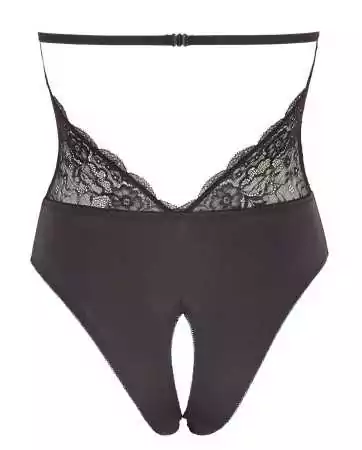 Black lace bodysuit, open at the crotch - R2641399