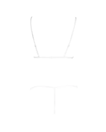 Lace bra with transparent straps and thong - R2213796