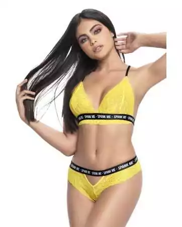Two-piece neon yellow set with printed band - MAL8696YLW
