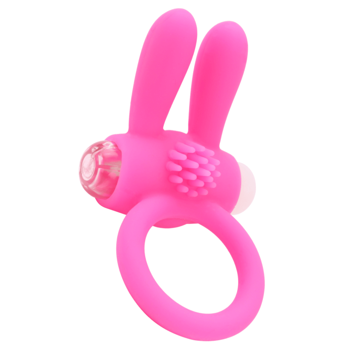 Anneau Vibrant Rabbit Rose Silicone 1 dosette de lubrifiant — Pocket Pleasure - Oralove