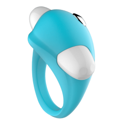 Cockring Vibrant Dauphin Bleu 1 dosette de lubrifiant — Pocket Pleasure