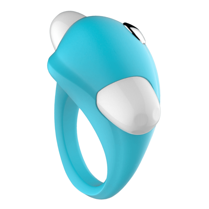 Cockring Vibrant Dauphin Bleu 1 dosette de lubrifiant — Pocket Pleasure - Oralove