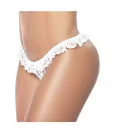 White open crotch panties with lace ruffles - MAL119WHT
