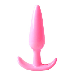 Plug anal rose souple base évasée Pocket Pleasure 1 dosette lubrifiant