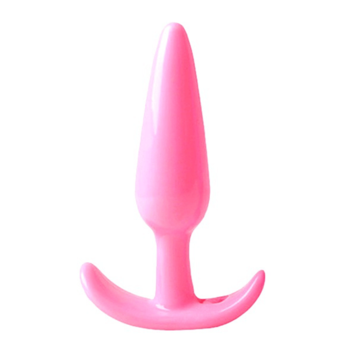 Plug anal rose souple base évasée Pocket Pleasure 1 dosette lubrifiant - Oralove