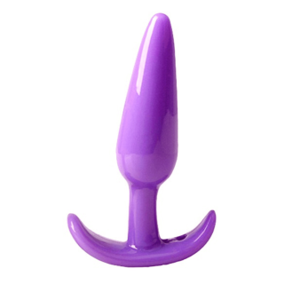 Plug anal violet souple base évasée Pocket Pleasure 1 dosette de lubrifiant - Oralove