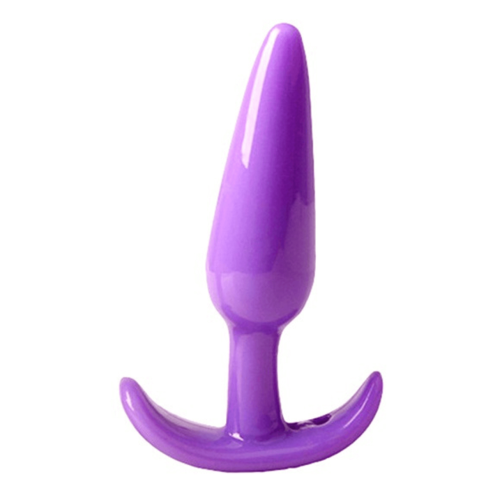 Plug anal violet souple base évasée Pocket Pleasure 1 dosette de lubrifiant - Oralove