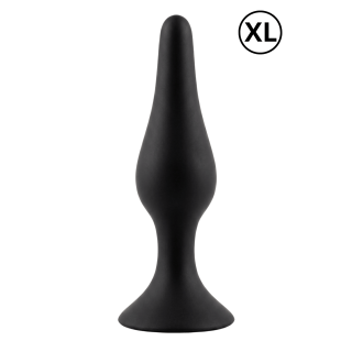 Plug Anal Noir en Silicone XL avec Ventouse Taille XL 15 cm Pocket Pleasure 1 dosette de lubrifiant - Oralove