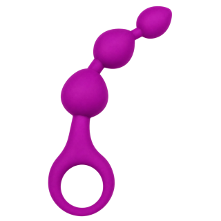 Chapelet Anal 3 Boules Fuchsia Silicone 1 dosette de lubrifiant — Pocket Pleasure - Oralove