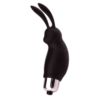 Mini Stimulateur Clitoridien Lapin Noir 1 dosette lubrifiant — Pocket Pleasure - Oralove