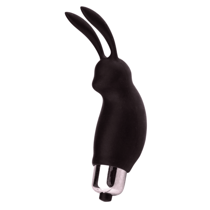 Mini Stimulateur Clitoridien Lapin Noir 1 dosette lubrifiant — Pocket Pleasure - Oralove