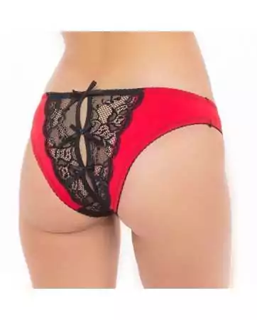 Culotte aperta nera e rossa - REN1157-RED